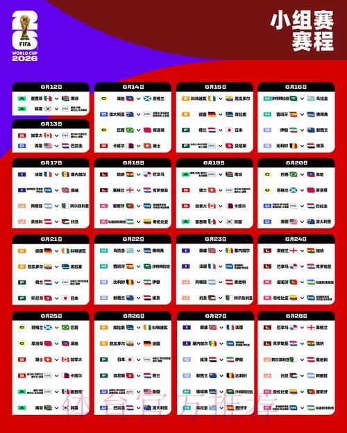 2026世界杯赛程一览比赛时间表免费观看